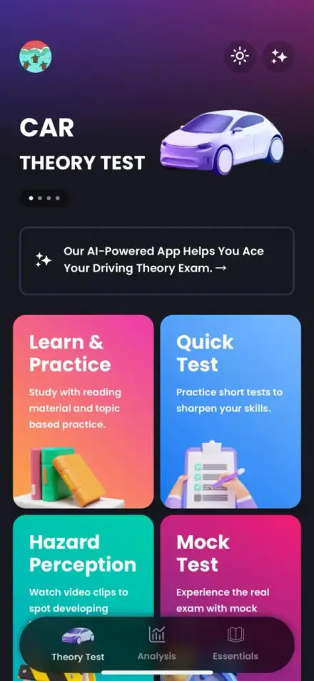 Drivingo home screen